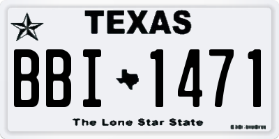 TX license plate BBI1471