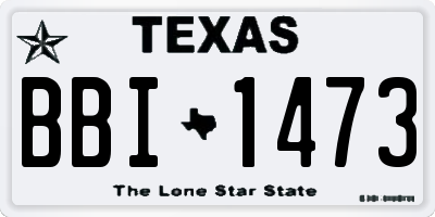TX license plate BBI1473
