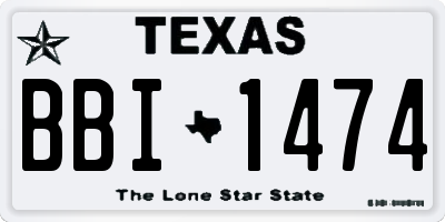 TX license plate BBI1474