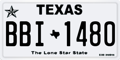 TX license plate BBI1480