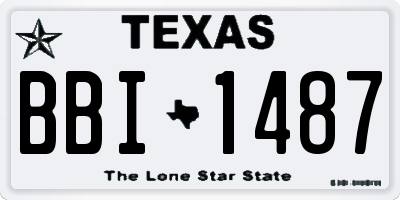 TX license plate BBI1487