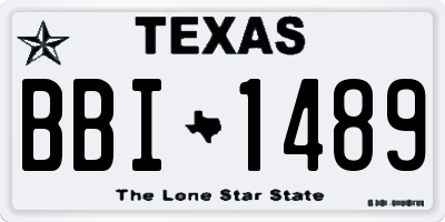 TX license plate BBI1489