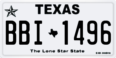TX license plate BBI1496
