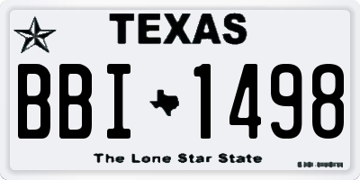 TX license plate BBI1498