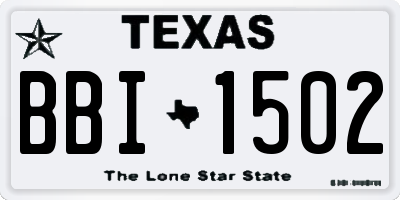 TX license plate BBI1502