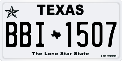 TX license plate BBI1507