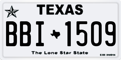 TX license plate BBI1509