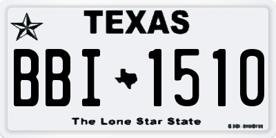 TX license plate BBI1510