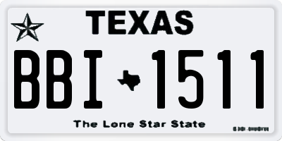 TX license plate BBI1511