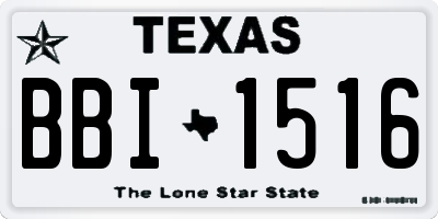 TX license plate BBI1516
