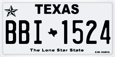 TX license plate BBI1524