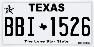 TX license plate BBI1526