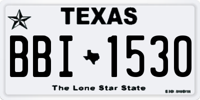 TX license plate BBI1530