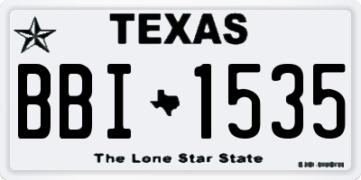 TX license plate BBI1535