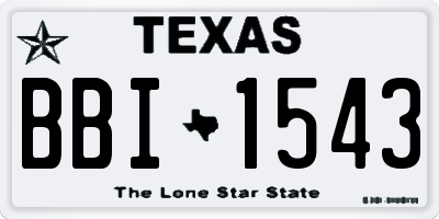 TX license plate BBI1543