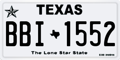 TX license plate BBI1552