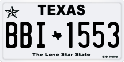 TX license plate BBI1553