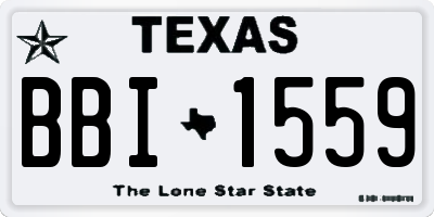 TX license plate BBI1559