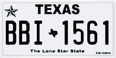 TX license plate BBI1561