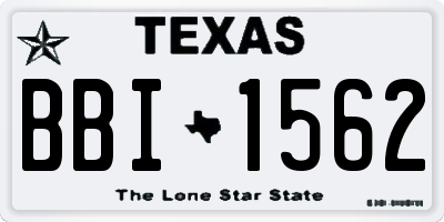 TX license plate BBI1562