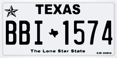 TX license plate BBI1574