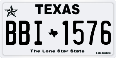 TX license plate BBI1576