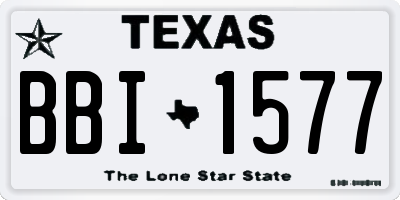 TX license plate BBI1577