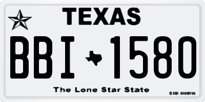 TX license plate BBI1580