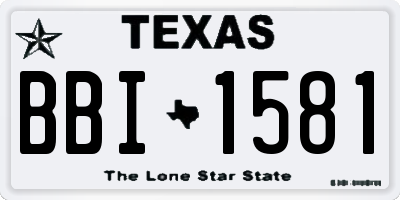 TX license plate BBI1581
