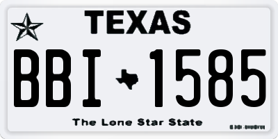 TX license plate BBI1585