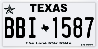 TX license plate BBI1587