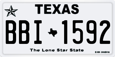TX license plate BBI1592