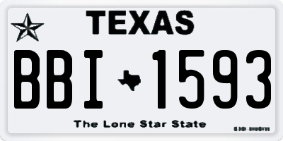 TX license plate BBI1593