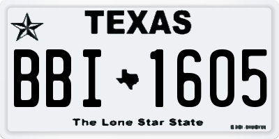 TX license plate BBI1605