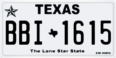 TX license plate BBI1615