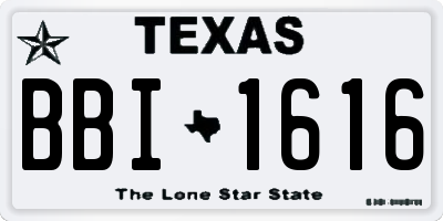 TX license plate BBI1616