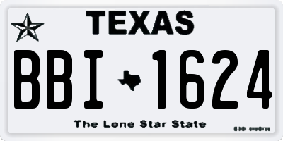 TX license plate BBI1624