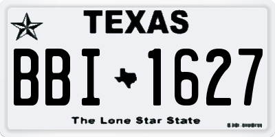 TX license plate BBI1627