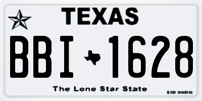 TX license plate BBI1628