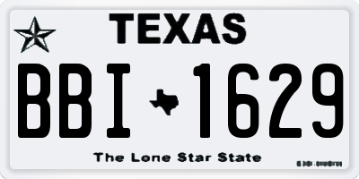 TX license plate BBI1629