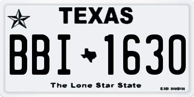 TX license plate BBI1630