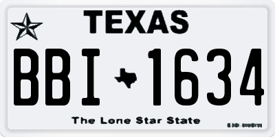 TX license plate BBI1634