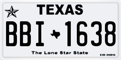 TX license plate BBI1638