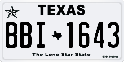 TX license plate BBI1643