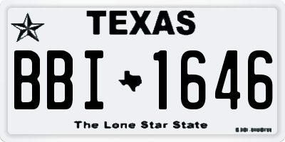 TX license plate BBI1646