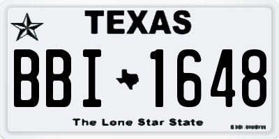 TX license plate BBI1648