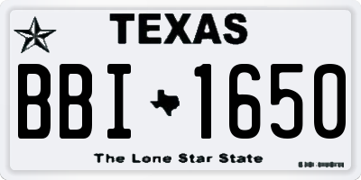 TX license plate BBI1650