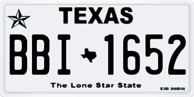 TX license plate BBI1652
