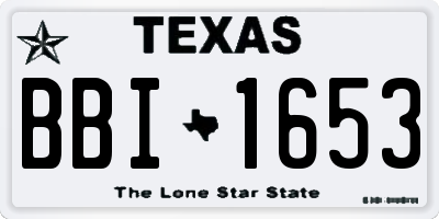 TX license plate BBI1653