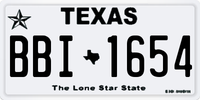 TX license plate BBI1654